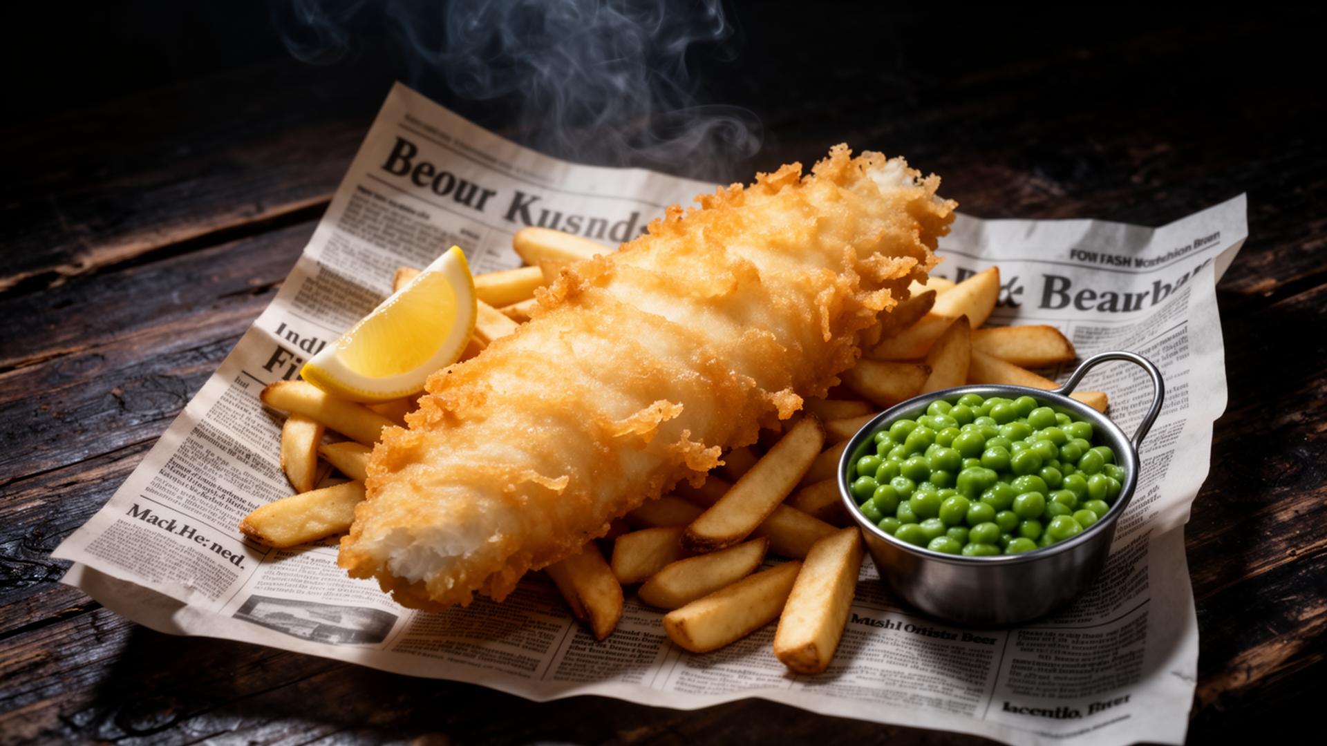 Crisp golden fish and chips